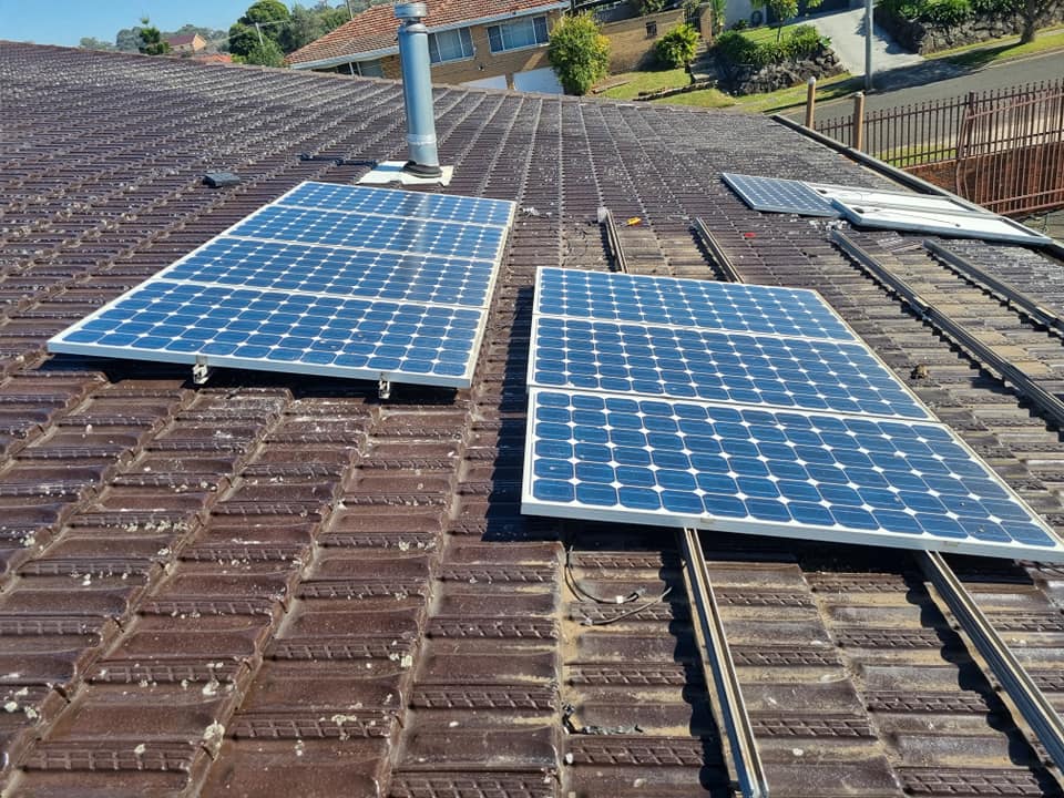 Solar panel install on a concrete tile roof